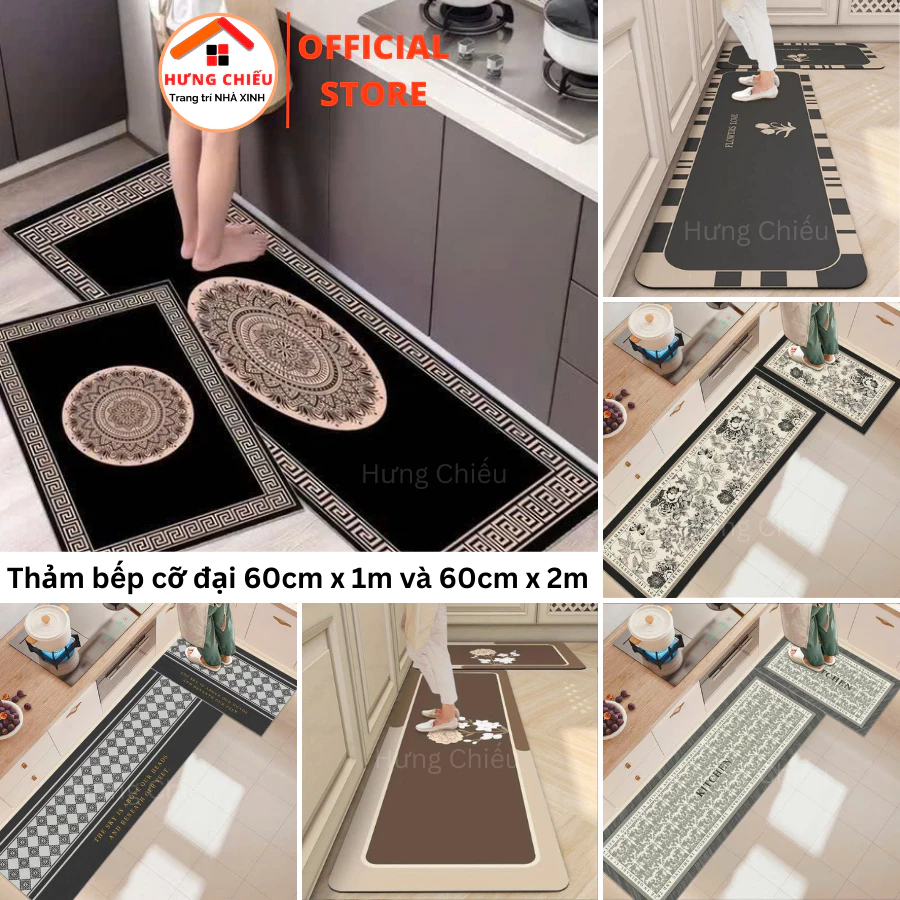 Thảm bếp bộ 2 tấm to ( 60x100cm + 60x200cm ) bali nỉ lì trang trí nhà cửa đẹp - Hưng Chiếu ED10