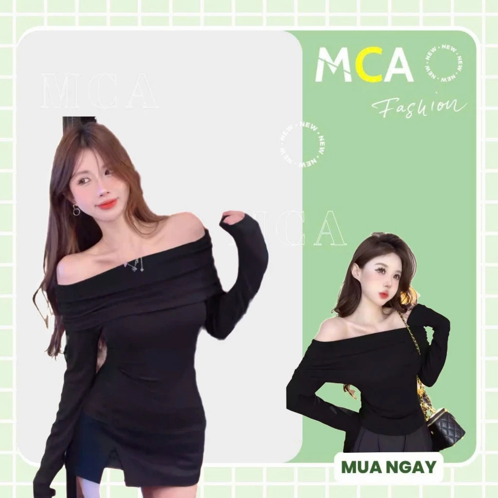 [ Video sp thực tế ] Áo body trễ vai gân tăm dài tay tôn dáng slay, quyến rũ A.5951