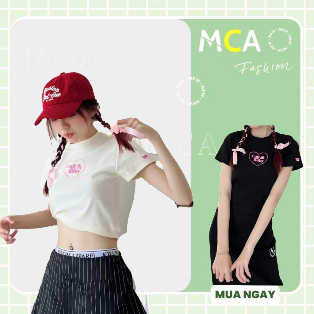 [ Video sp thực tế ] Áo thun babytee MCA nữ In chữ Call me baby A5656
