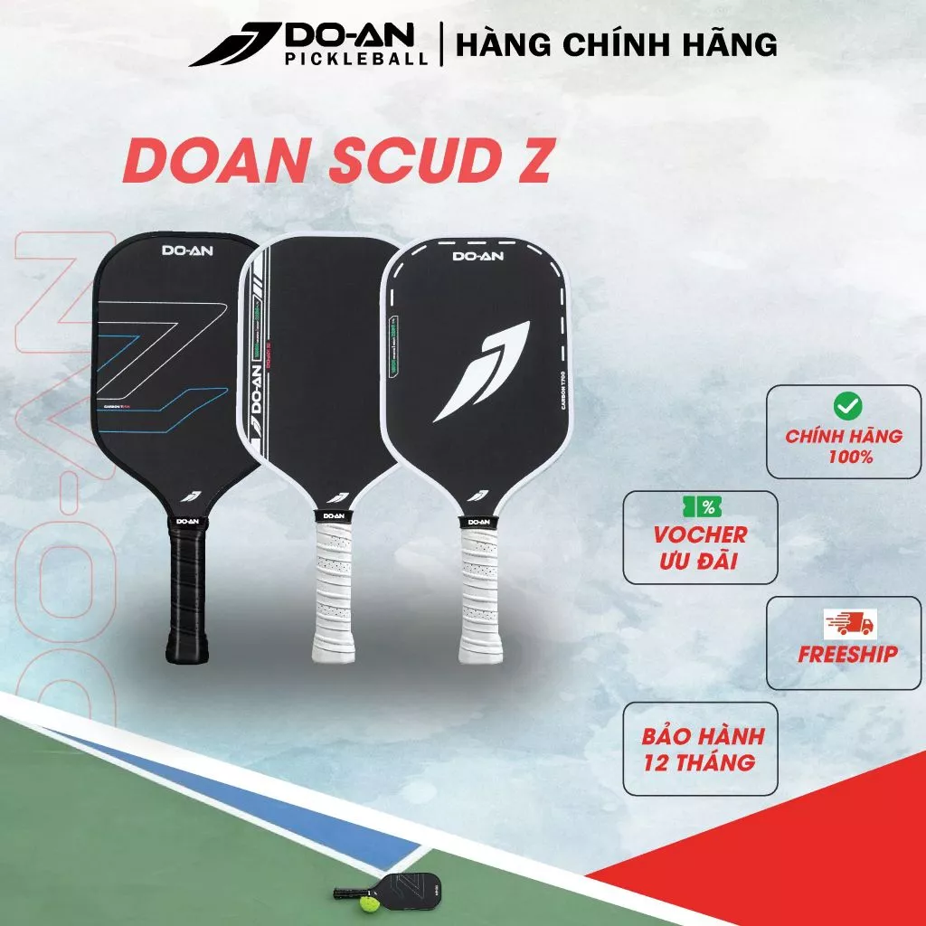Vợt Pickleball DO-AN Z1 T700 carbon công thủ toàn diện siêu nhẹ, vợt nhám bám bóng [TẶNG QUẤN CÁN]-PB-Z1T