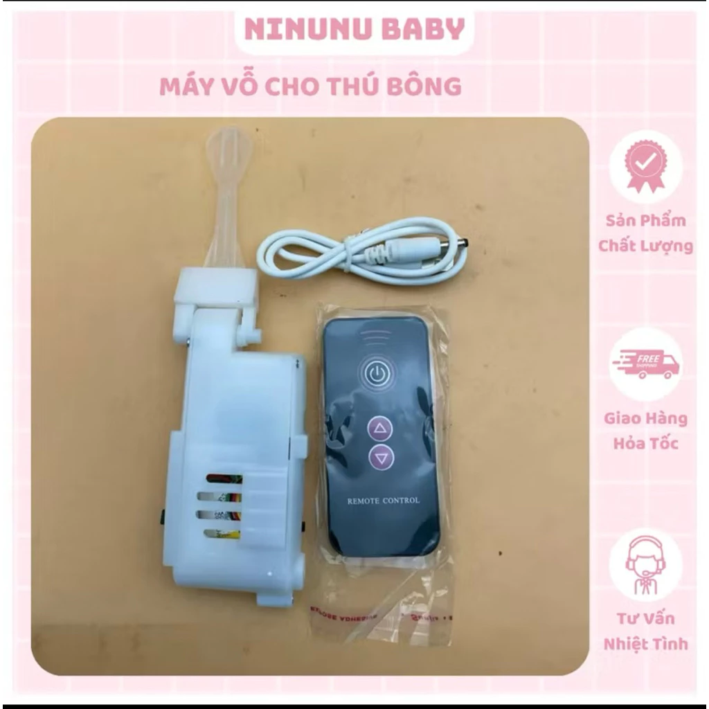 Bộ Động Cơ Vỗ Ru Bé Ngủ Có Điều khiển Từ Xa - Có Nhạc Ru Bé - An Toàn Cho bé