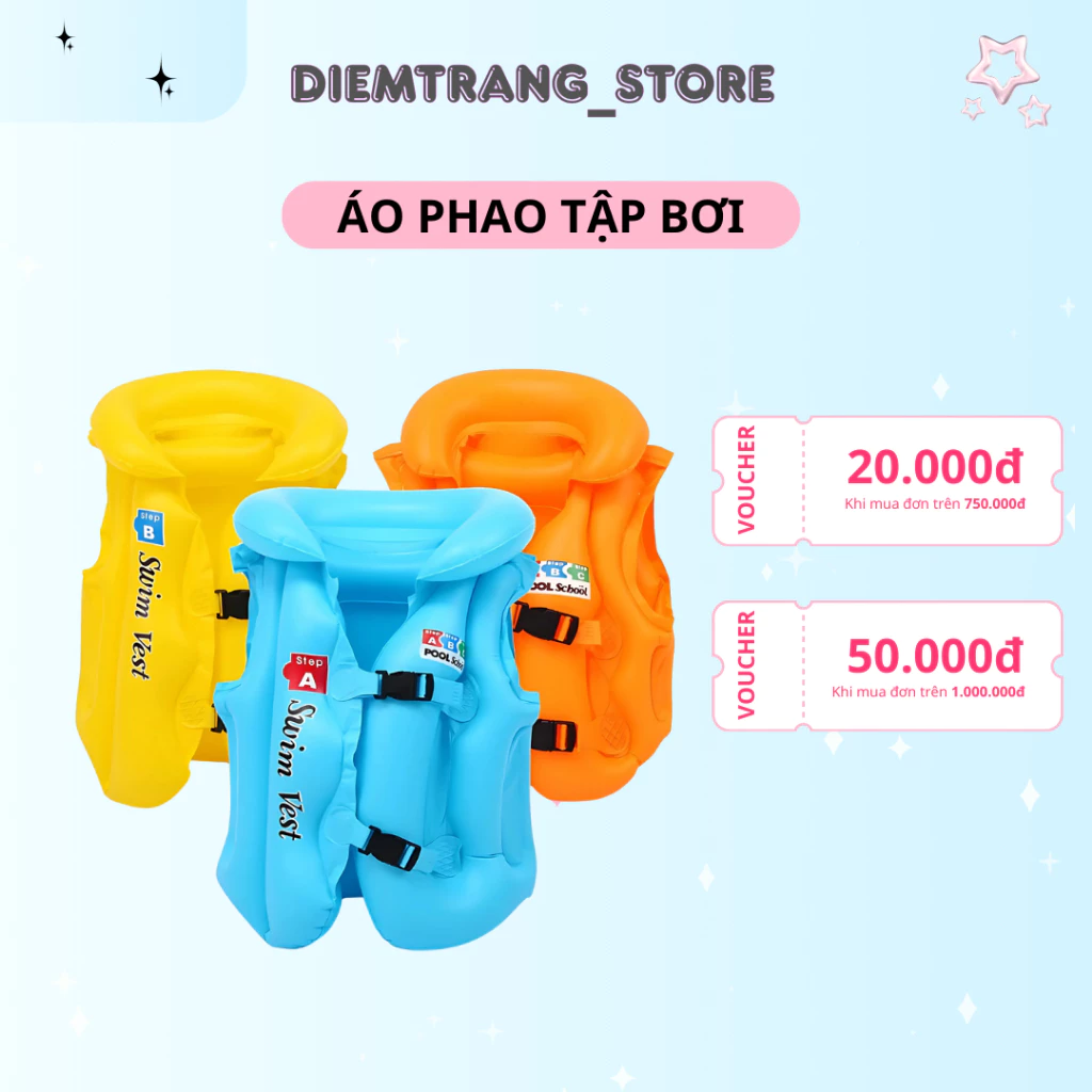 Áo Phao Tập Bơi Cho Bé Có Khoá An Toàn Cho Bé Tập Bơi, Đi Biển