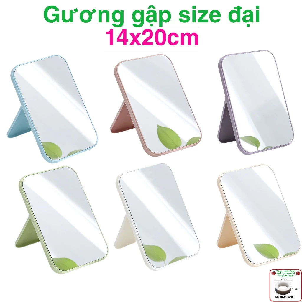 Gương để bàn gấp gọn với chất liệu cao cấp, sang trọng dùng để trang điểm, soi mi (dụng cụ nối mi)