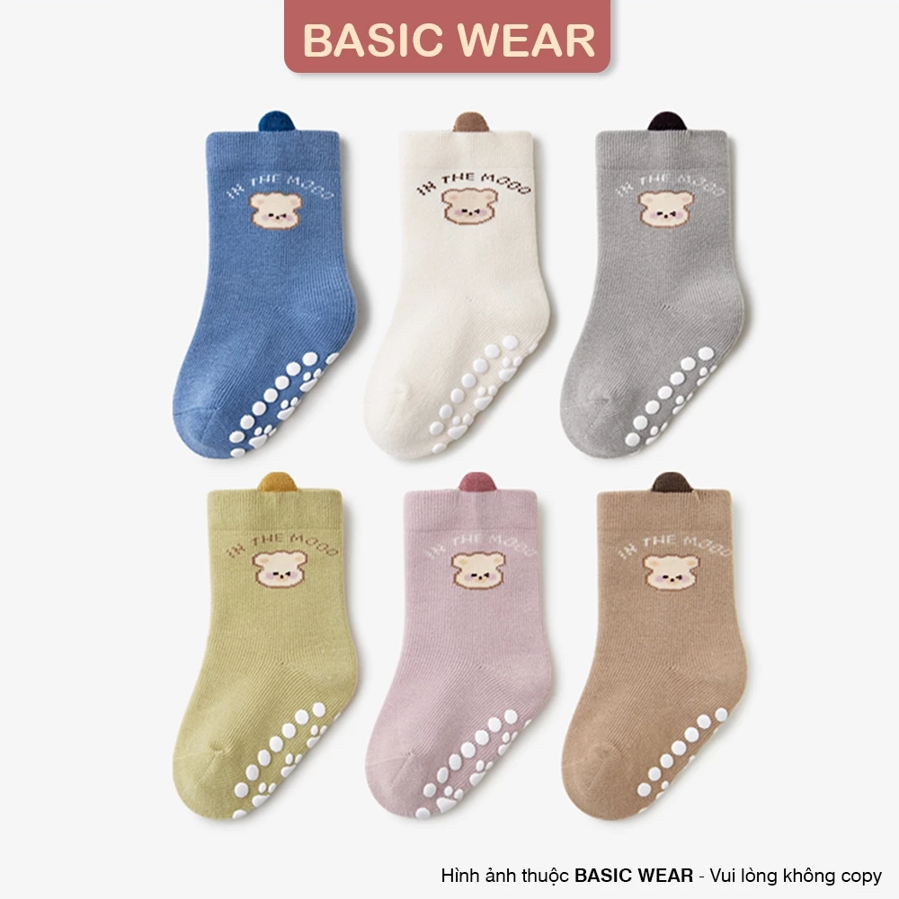 Tất Cổ Cao Chống Trượt Cho Bé 0 - 3 Tuổi, Tất Chống Trơn Cho Bé Sơ Sinh SS70