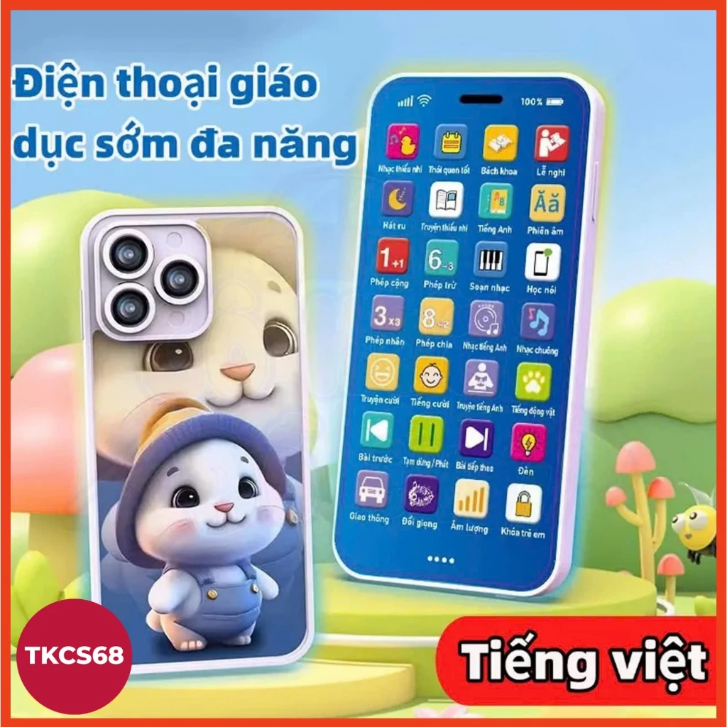 Điện thoại đồ chơi cho bé trẻ em  nội dung phong phú giáo dục sớm nhiều bài hát thiếu nhi có đèn led nhạc sống động