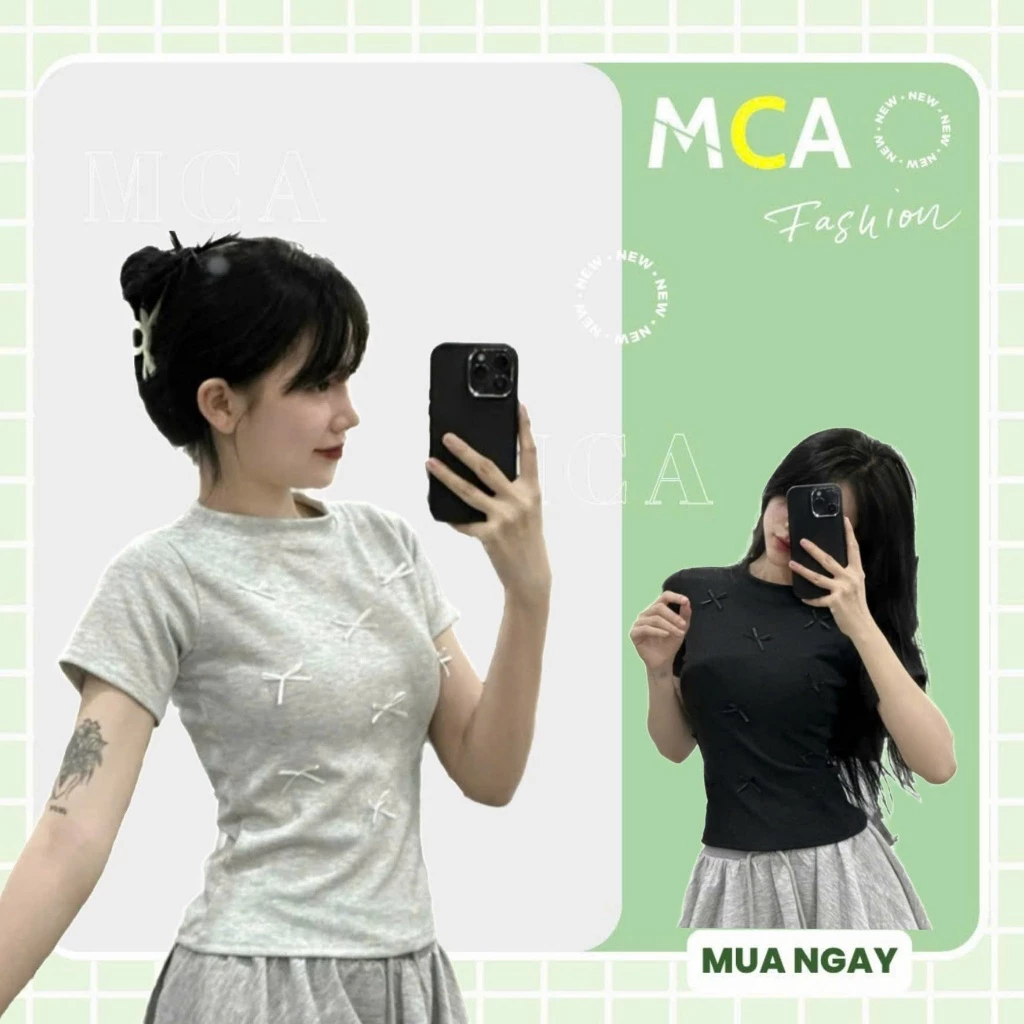 [ Video thực tế sp ] Áo thun babytee Đính nơ, áo thun nữ, áo thun nữ cỗ tròn A51124