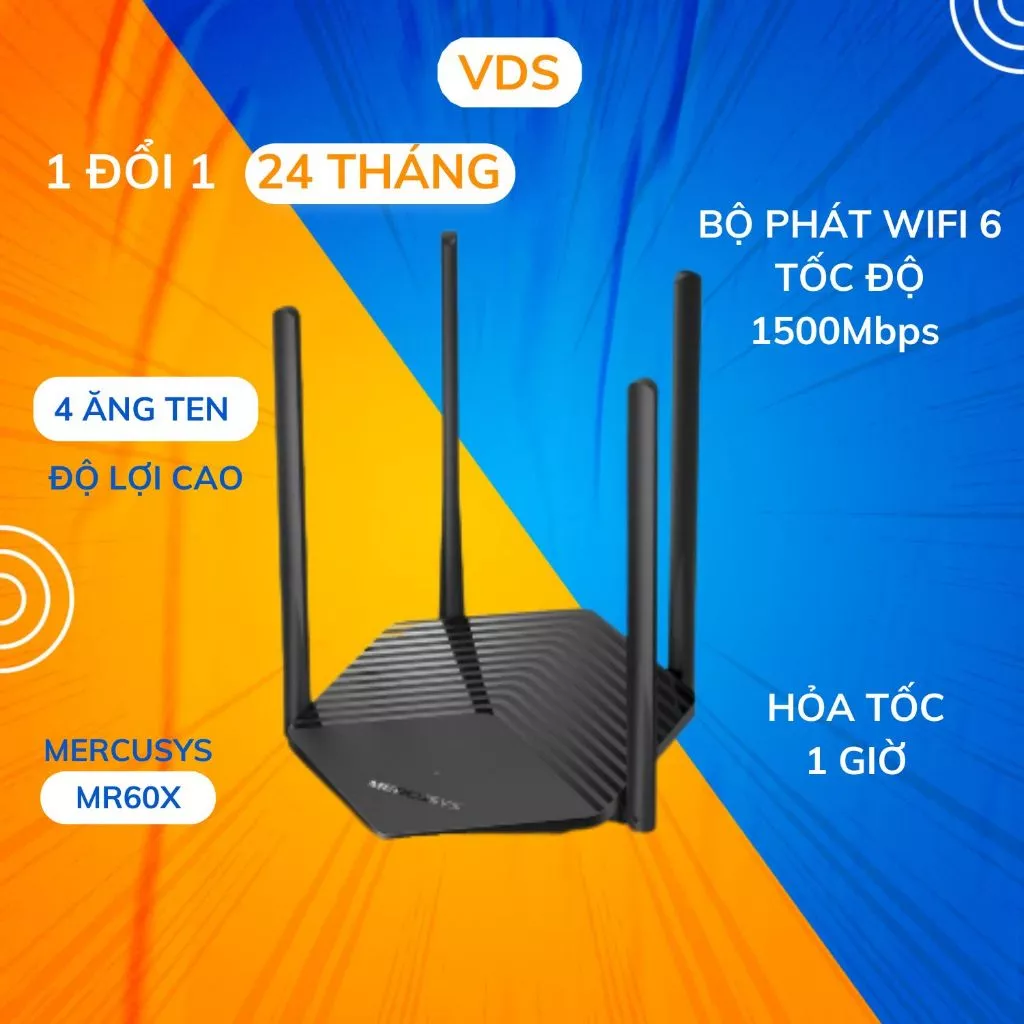 Bộ Phát Wifi 6 Mercusys MR60X / MR62X Router wifi Chuẩn AX Tốc Độ 1500Mbps