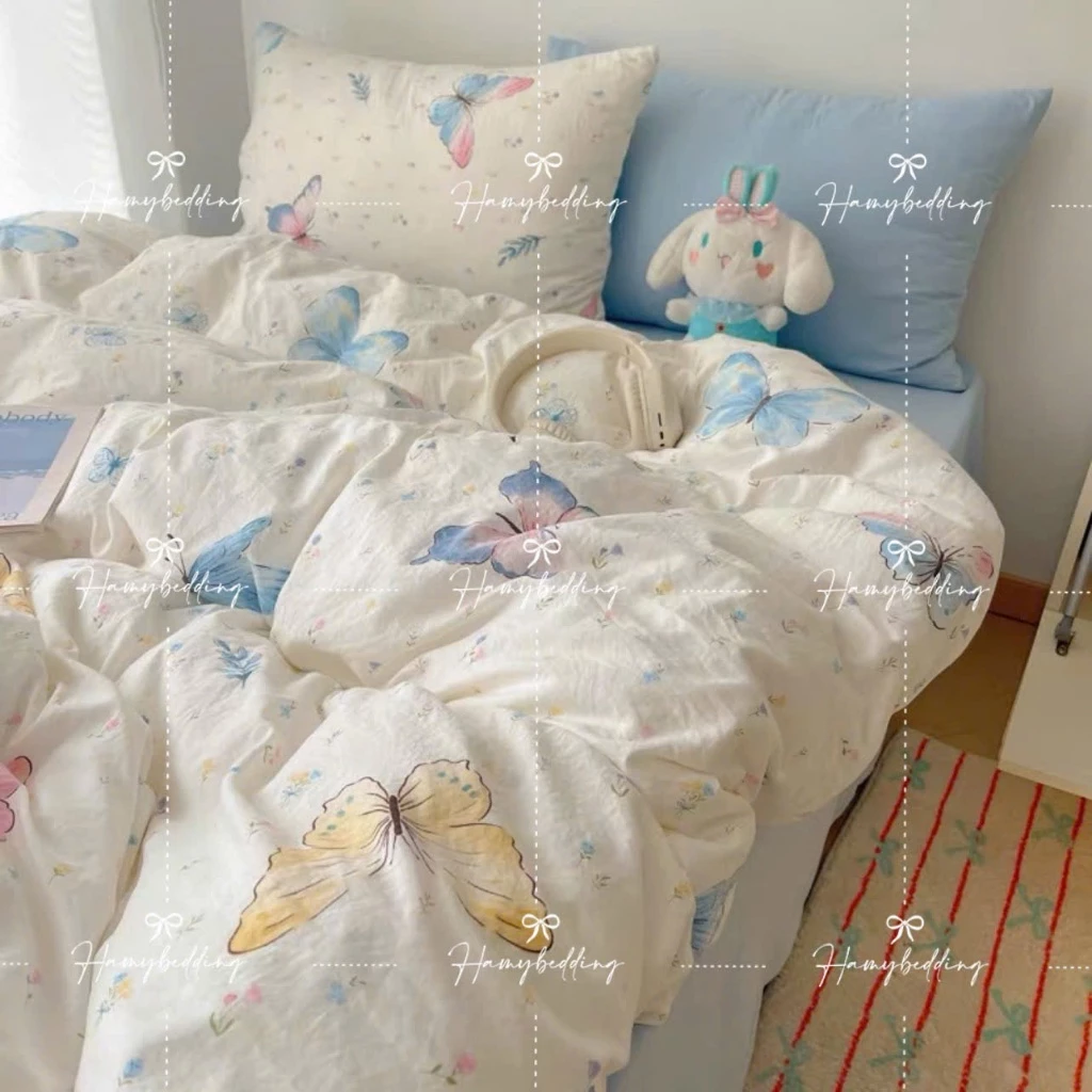 Bộ Ga Gối Trải Giường Cotton Đũi Hàn , Ga Trải Giường Ký Túc Xá , Ga Bo Chun Đủ Kích Thước Mềm Mát