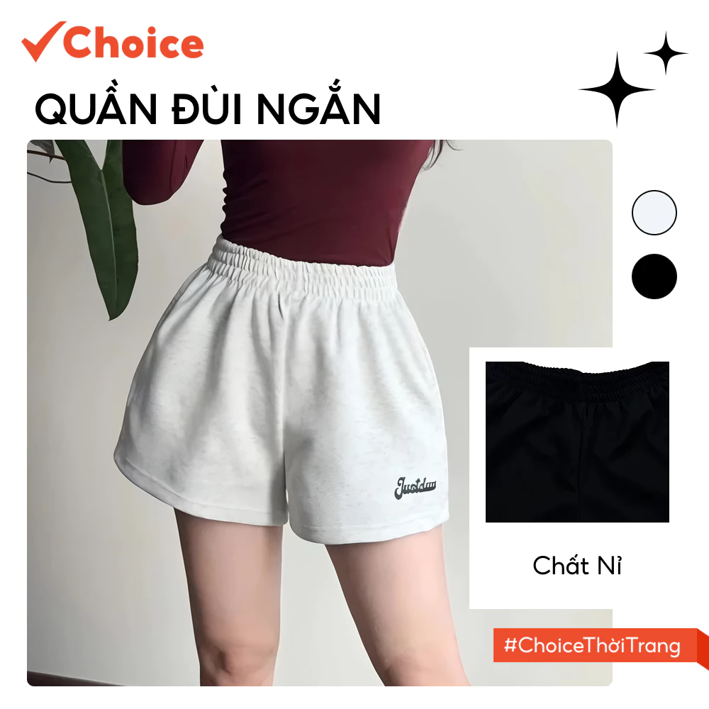 [Choice] Quần Đùi Ngắn FA1-0018-68 Nỉ Cho Nữ Vải Poly Không Xù, In Chữ GIRLHOOOD