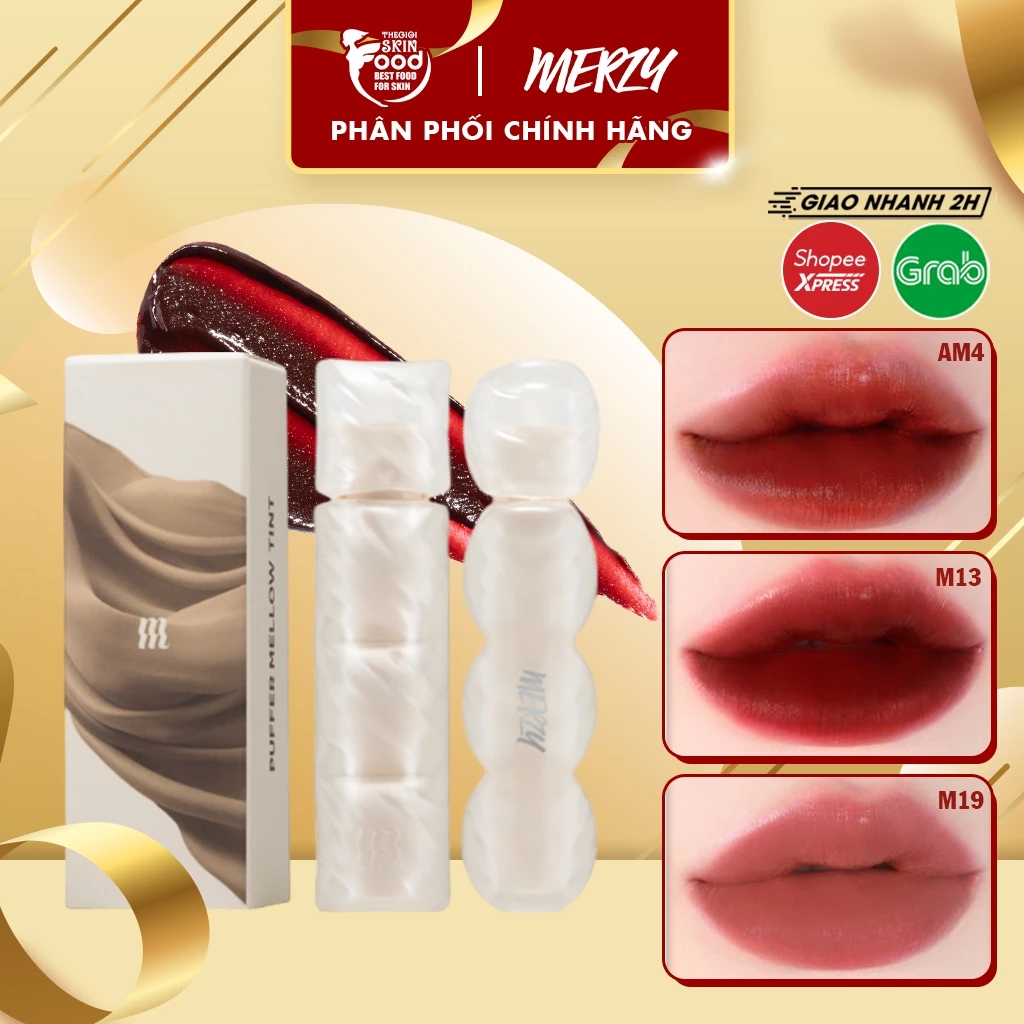 [NEW] Son Phao Kem Lì Mềm Mịn Như Bơ, Lâu Trôi Merzy Puffer Mellow Tint 3.7g