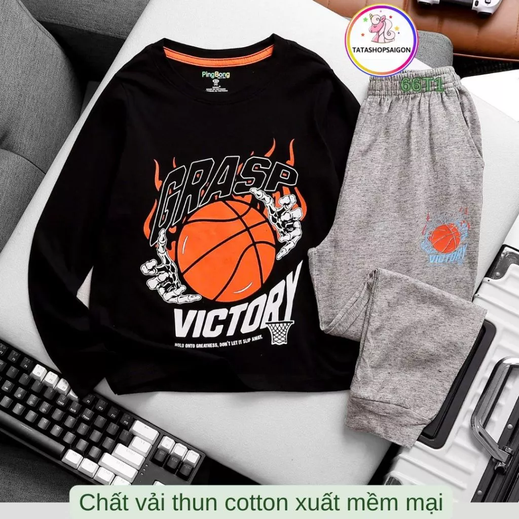 20 đến 48kg - Bộ quần áo dài tay cho bé trai size đại thun cotton xuất mềm mát VNXK 66T