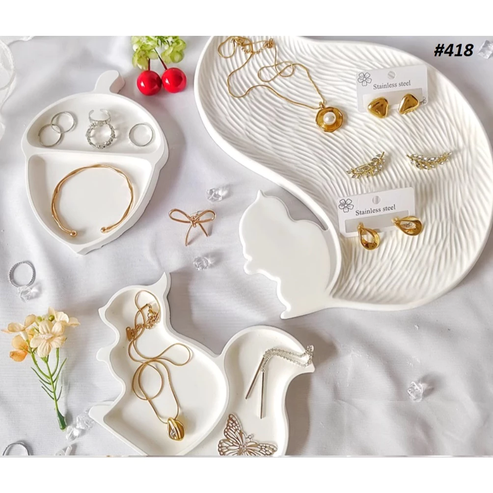 Khay Thạch Cao Decor, Đựng Đồ Trang Trí, Trang Sức, Chụp Ảnh Sản Phẩm Hình Sóc