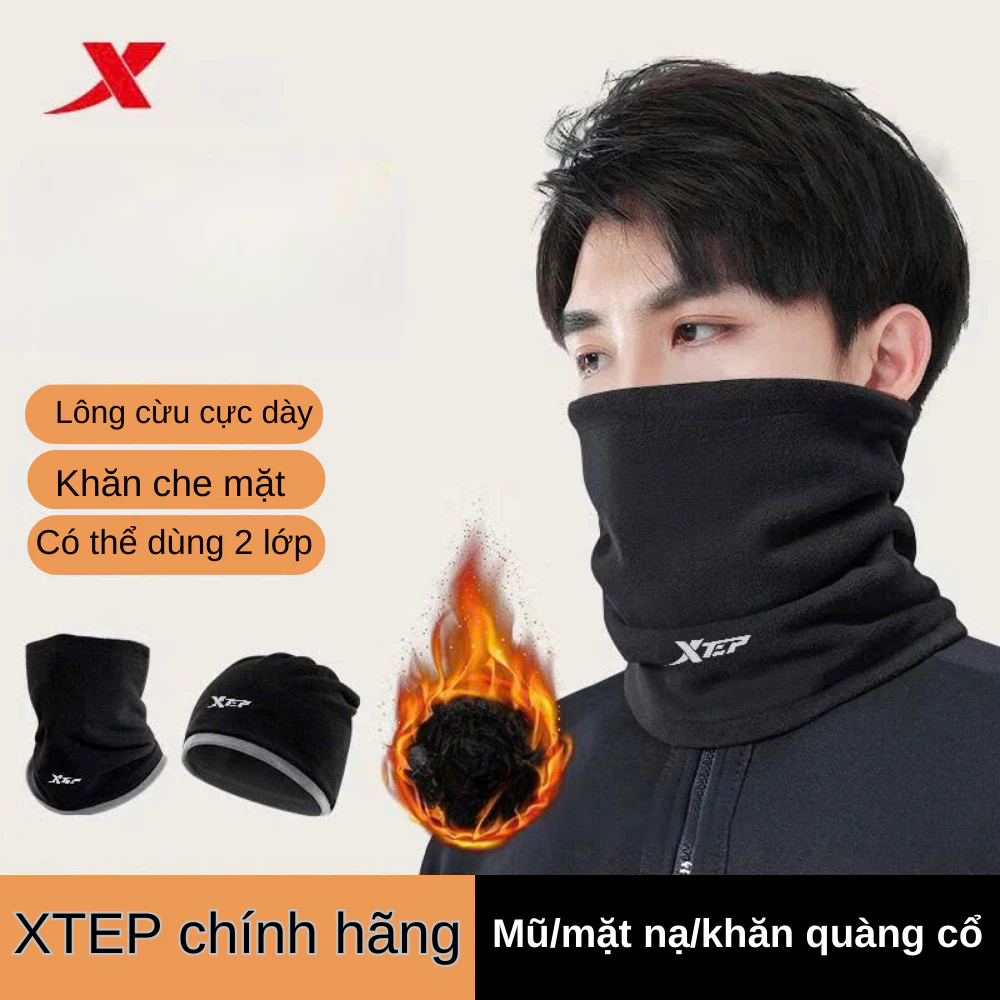 Khăn choàng thể thao XTEP chính hãng đa năng chống gió bụi giữ ấm mùa thu đông chống nắng ngoài trời