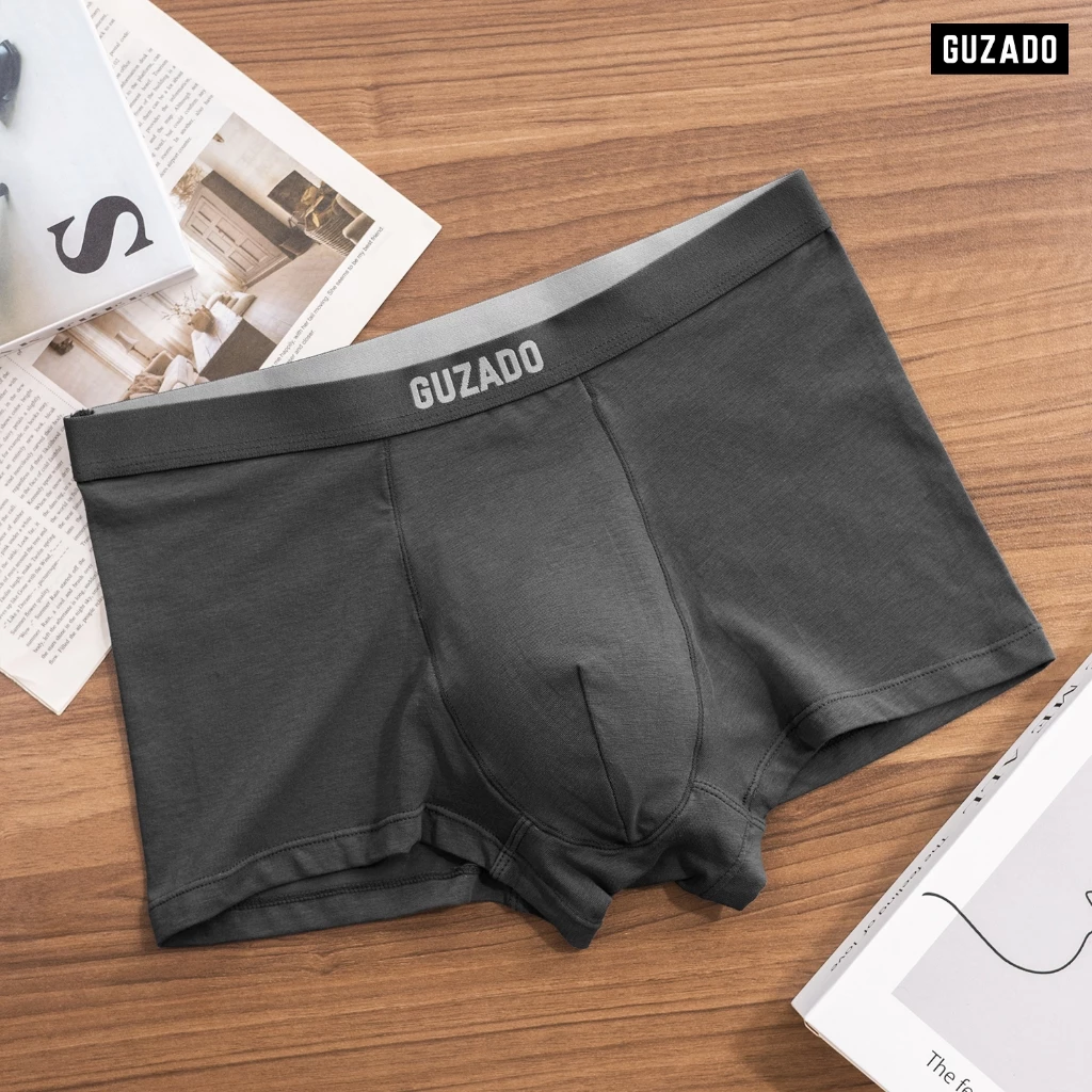 Quần Lót Nam Boxer GUZADO Cotton Kháng Khuẩn, Hút Ẩm Tốt, Co Giãn Thoải Mái GBX01-GIBX25A001