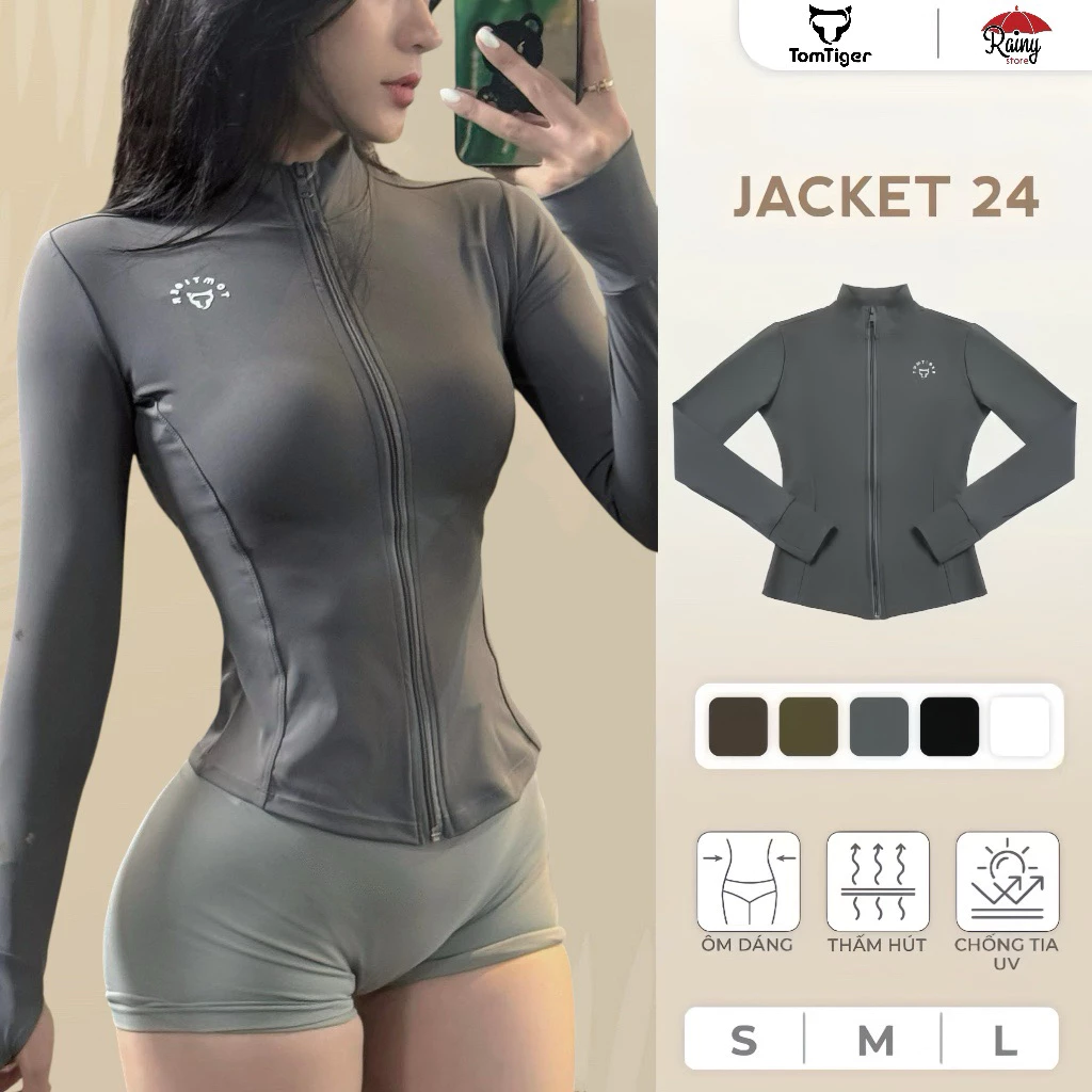[CHÍNH HÃNG S/M/L ] TOMTIGER JACKET Áo Khoác body chống nắng hoặc đi tập chất poly thoáng khí co dãn 4 chiều Rainy Store