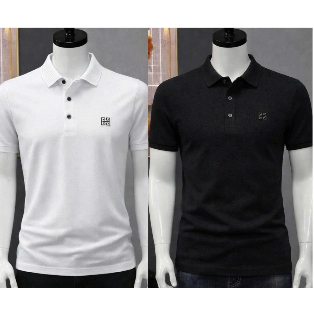 áo polo nam in hoạ tiết chữ nổi nặng động boy phố mẫu-MLB SHOP