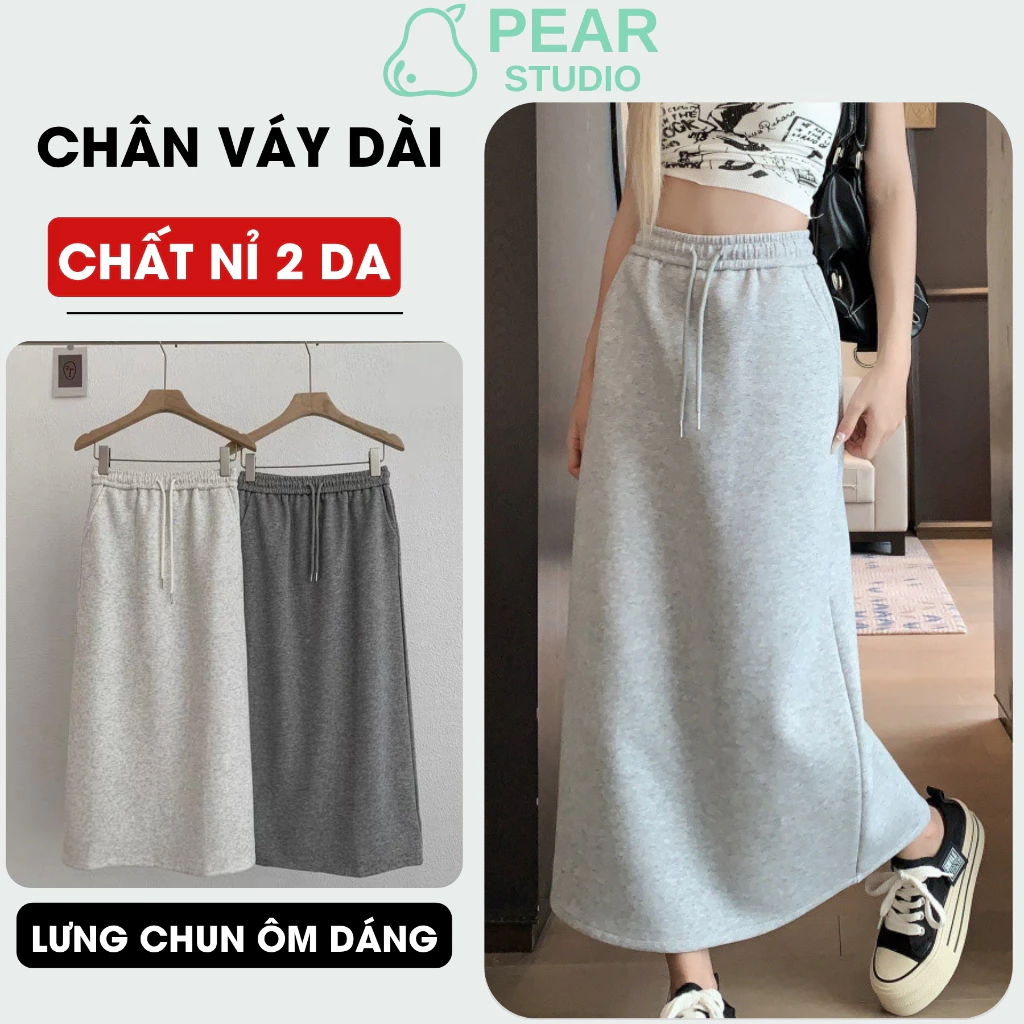 Chân Váy Suông Nữ Lưng Cao Tôn Dáng, Váy Dài Nữ Chất Nỉ Cao Cấp Dày Dặn Mềm Mại V80