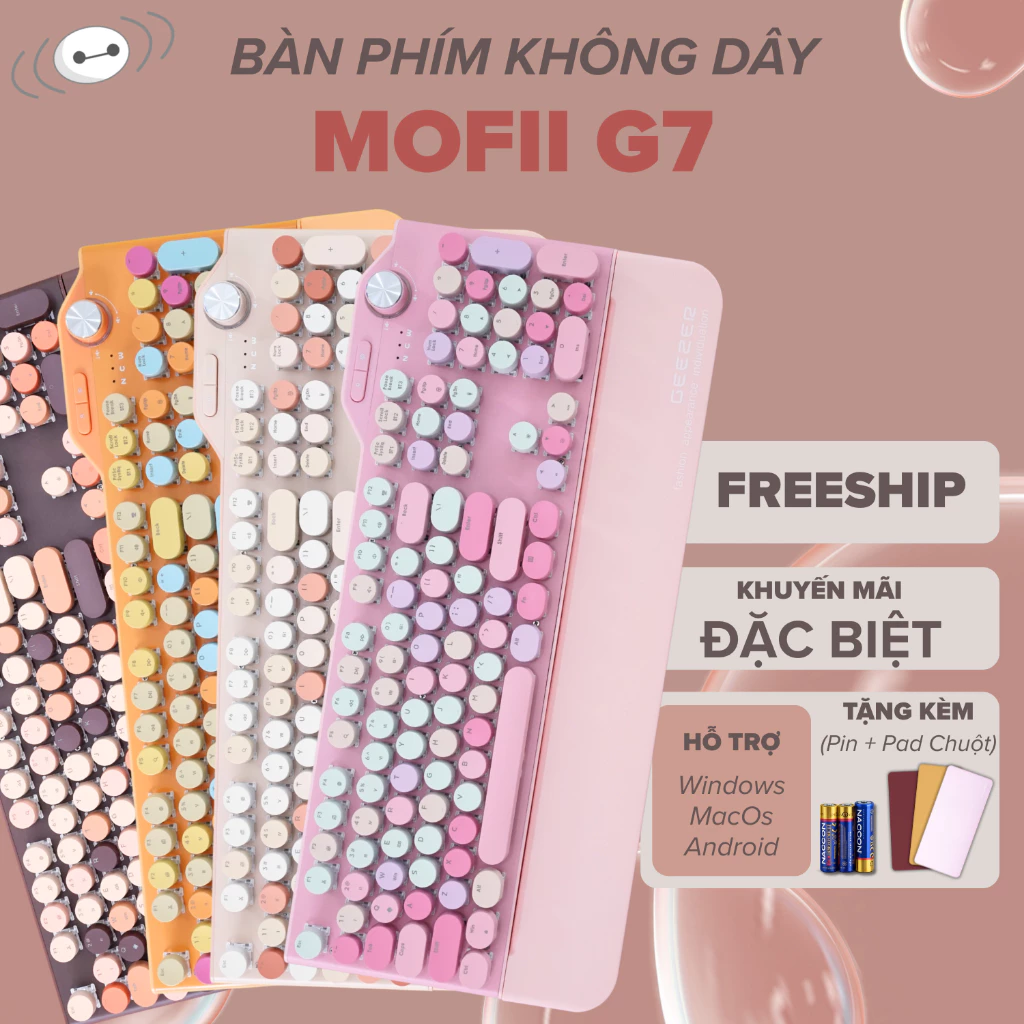 Bàn Phím Cơ Mofii G7 Ba Chế Độ Kết Nối Có Dây Bluetooth 2.4Ghz