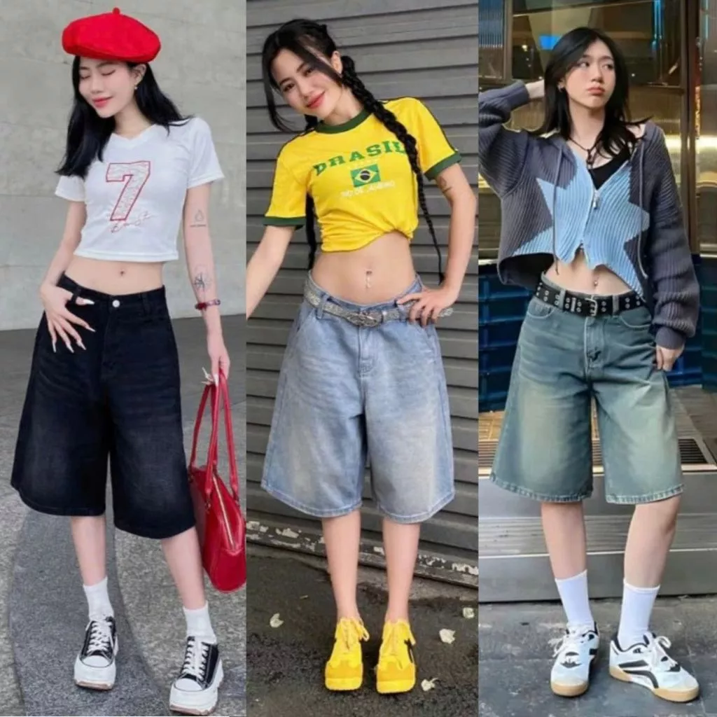 Quần Ngố Jean nữ MIAA lưng cao dáng lửng cạp cao phong cách basic dễ phối đồ chất jean mềm