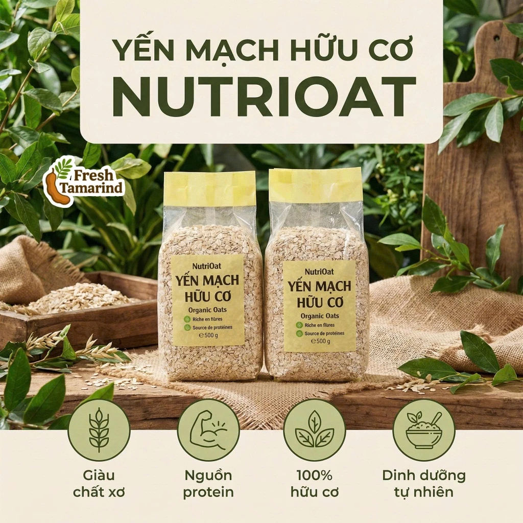 1KG Yến Mạch Hữu Cơ Đức Nguyên Hạt