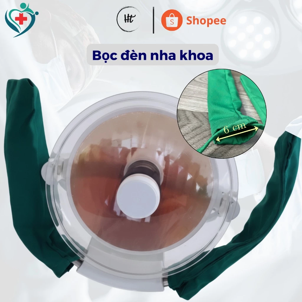 Bọc đèn nha khoa (1 đôi) màu xanh lá - Vải KAKI cực kỳ dày dặn