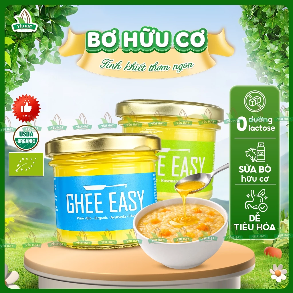 [HỮU CƠ] Bơ Ghee Ăn Dặm Cao Cấp Dinh Dưỡng Healthy - Ghee Easy Organic Vị Truyền Thống & Hương Thảo 100g