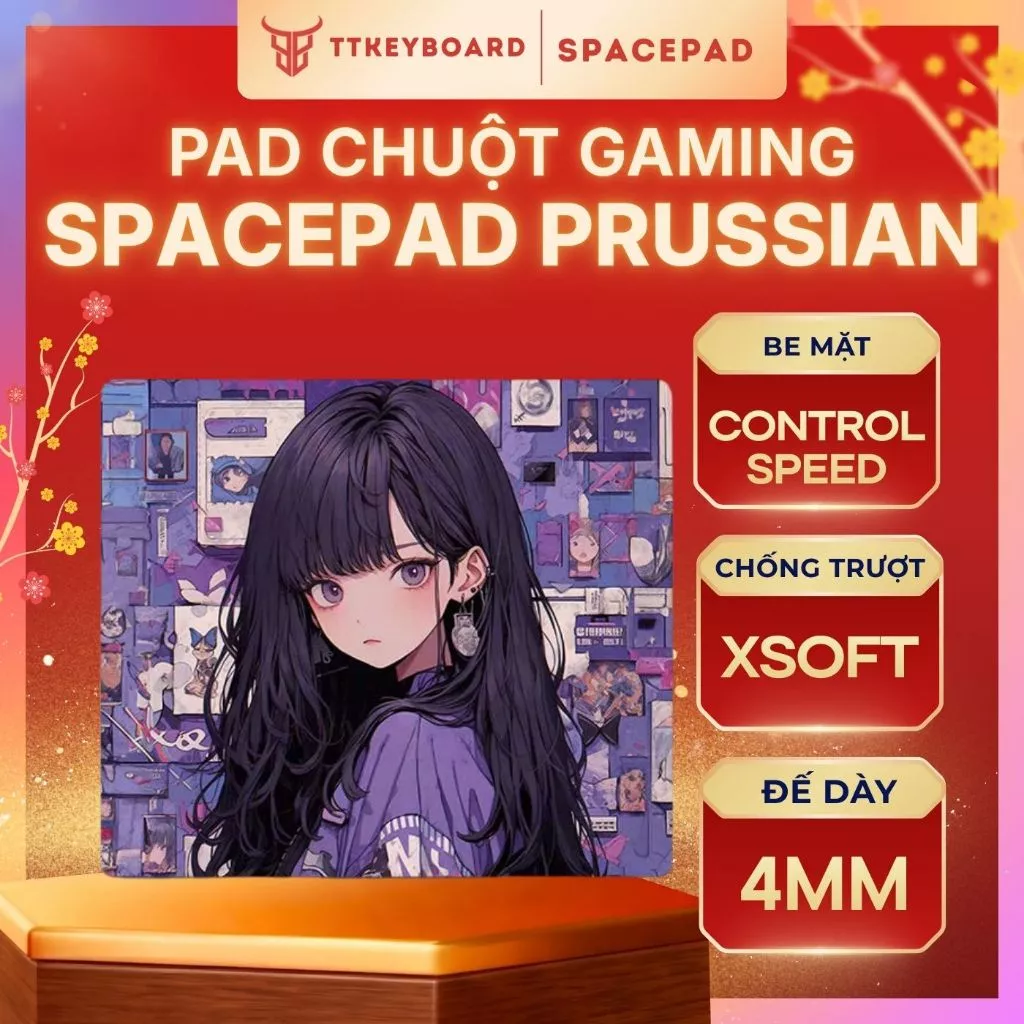[HỎA TỐC] Pad Chuột Gaming Spacepad Prussian Tùy Chọn Bề Mặt Đế XSOFT Chống Trượt 450x400mm