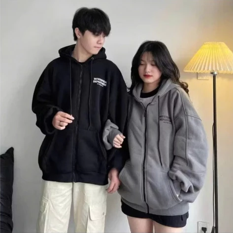 Áo Khoác Hoodie Áo Khoác Nỉ Zip Nam Nữ Unisex Chống Nắng Dày Dặn Form Rộng Dây Kéo In Nổi INTERRBEAK