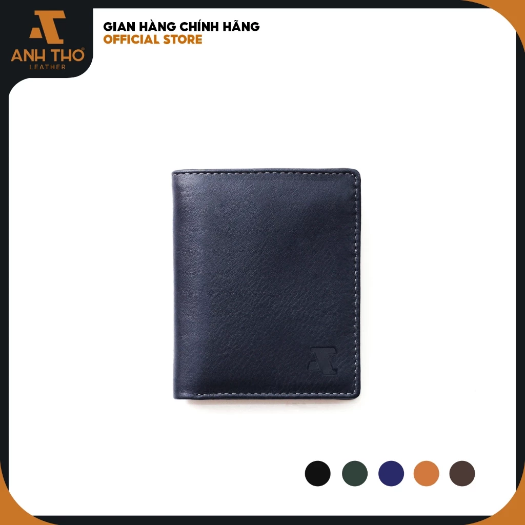Ví mini da bò AT055, chất da tự nhiên mềm mại, form ví 11x8.5cm, kèm hộp đựng và PBH 03 năm, Anh Tho Leather