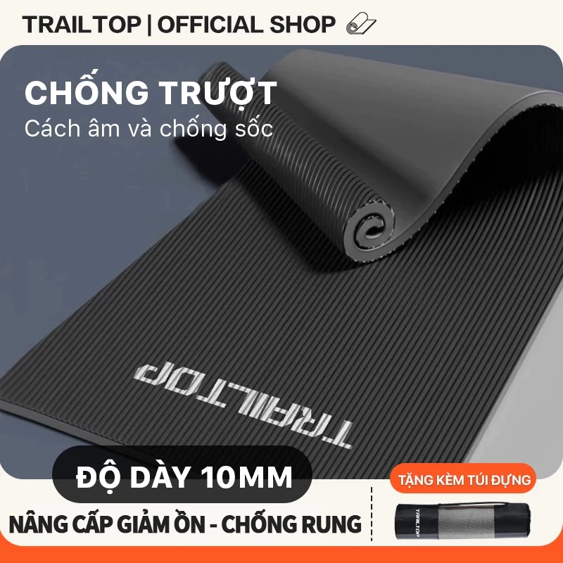 【COD】Trailtop Thảm Tập Gym Thảm Tập Yoga 8mm-10mm Siêu Dày NBR Chống Trượt Tập Thể Dục Tại Nhà