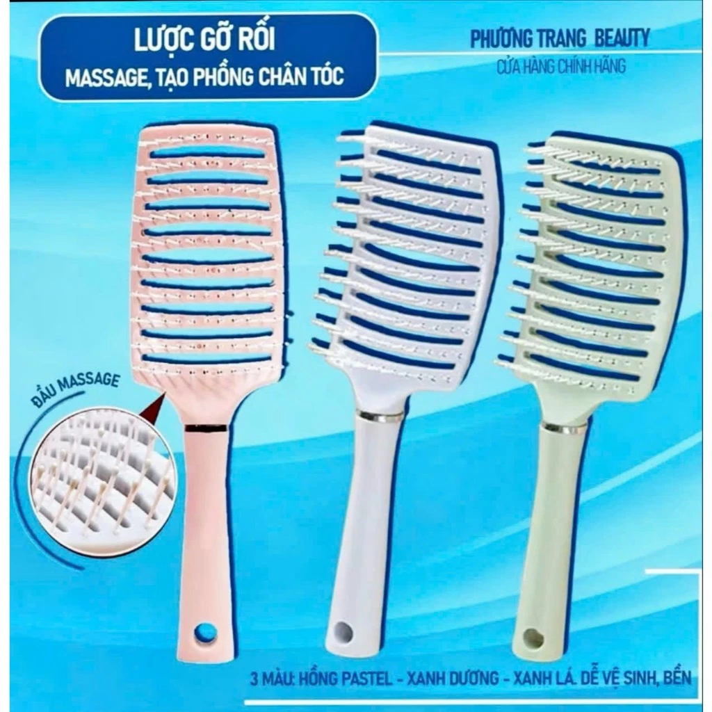 Lược Chải Tóc Mát Xa Da Đầu (Loại 1) Sử Dụng Tại Nhà Lược Chải Tóc Đệm Khí Mát Xa Da Đầu Tạo Kiểu Tóc Xoăn-mixynh