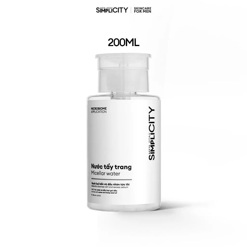 [QUÀ TẶNG KHÔNG BÁN] Nước tẩy trang sạch bụi bẩn và dầu nhờn tức thì Men Stay Simplicity Micellar water 200ml