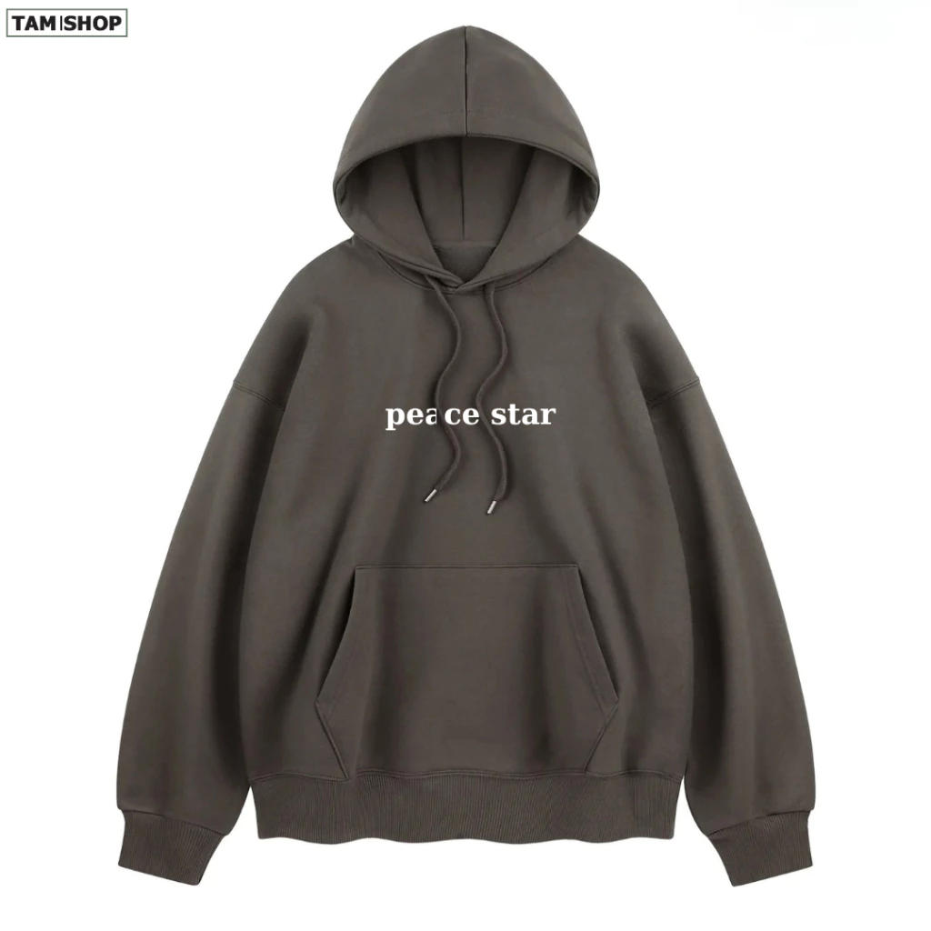 [Hot 2026 ❤] Áo Khoác Nữ Nam Hoodie Dài Tay PEACE STAR Basic phong cách đơn giản - TâmShop K1