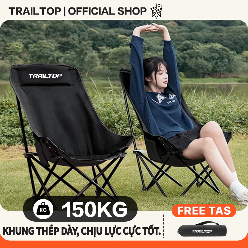 【COD】Trailtop Ghế Gấp Gọn Dã Ngoại Ghế Cắm Trại Ghế Câu Có Thể Gấp Khả Năng Chịu Lực150kg Chống Nước