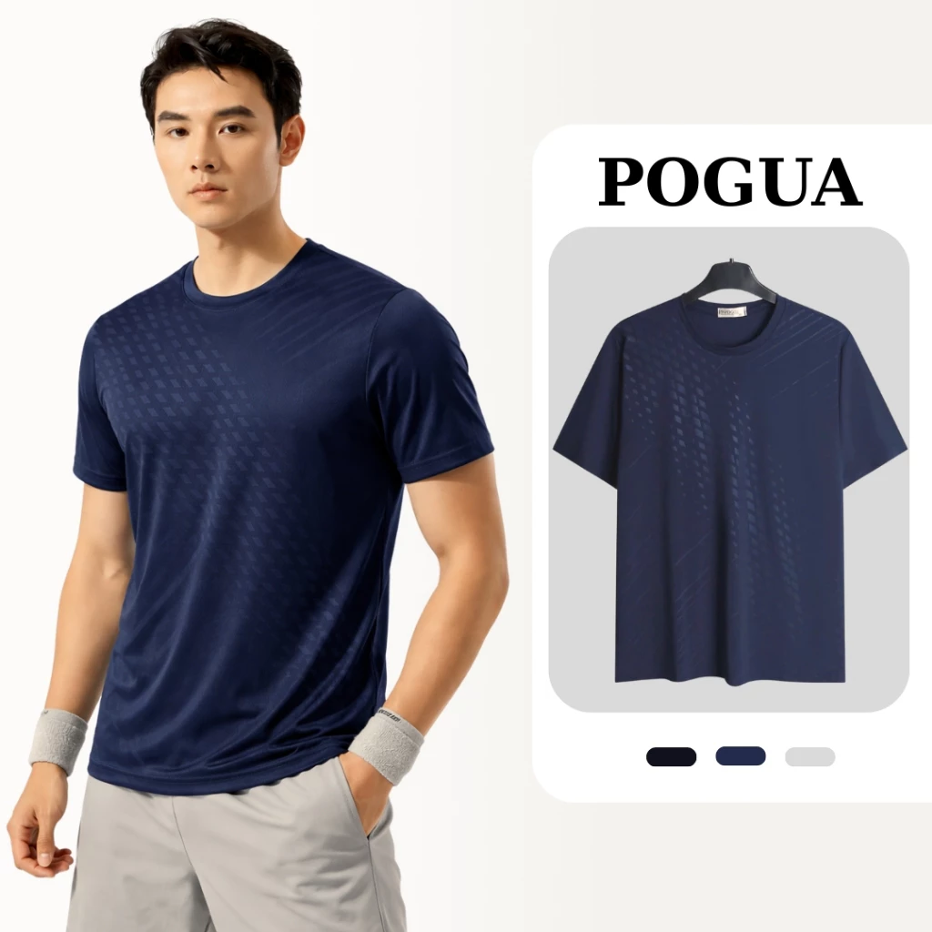Áo thun nam POGUA thể thao tập Gym, Tennis, Pickleball Pogua Basics thoải mái, thấm hút, nhanh khô, co giãn