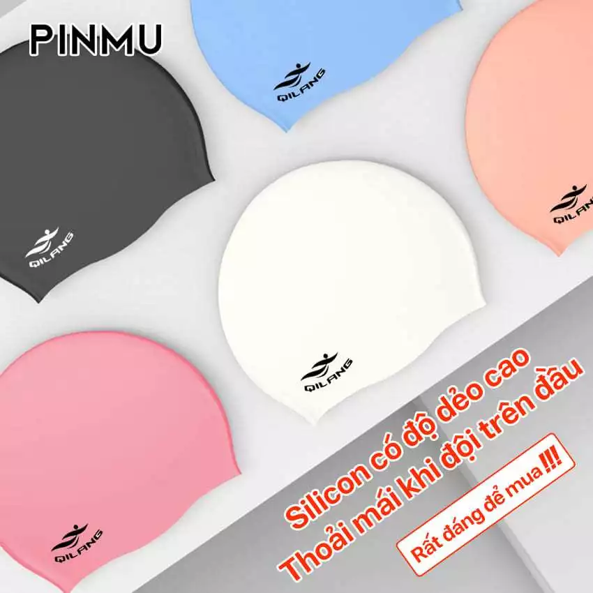 Nón Bơi PINMU Phụ Kiện Bơi Lội Giúp Bảo Vệ Tóc Khi Xuống Nước Phù Hợp Hồ Bơi Và Biển Cho Người Lớn