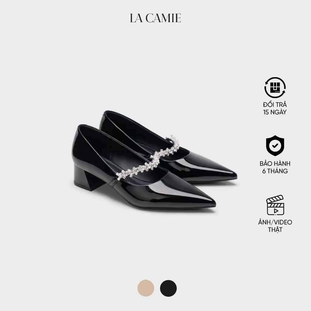Giày cao gót chất liệu Da Microfiber ánh bóng với thiết kế cao cấp sang trọng thương hiệu La Camie GC5B0139