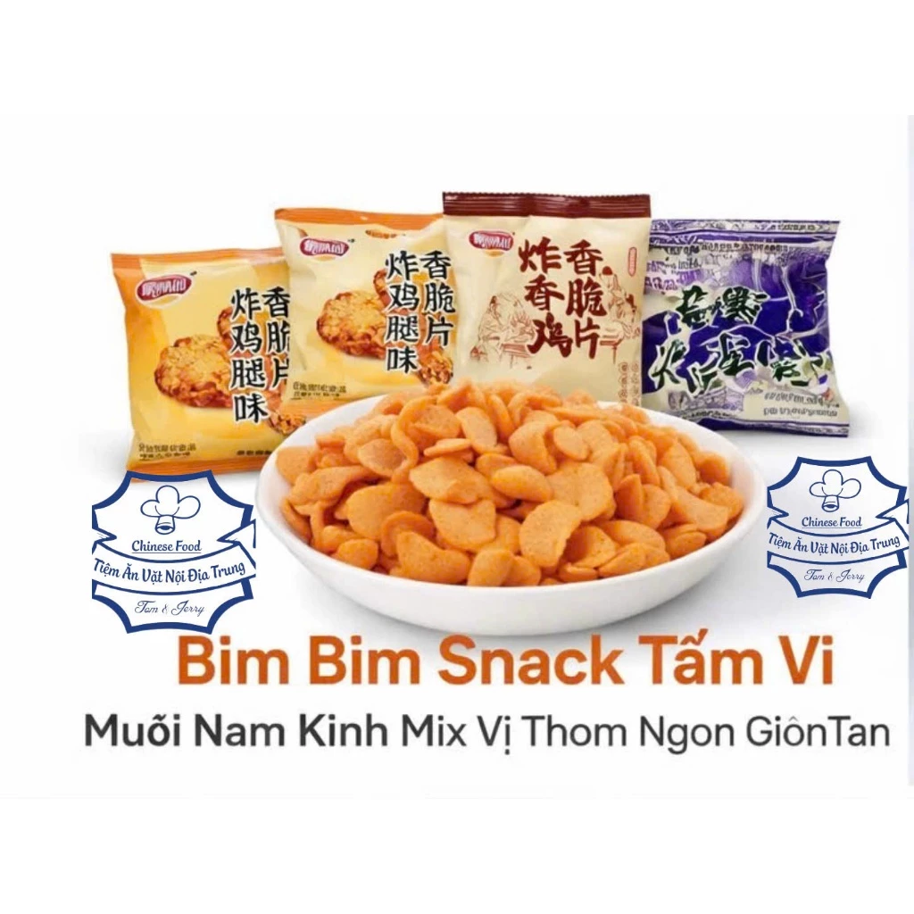(1KG KHOẢNG 24gói) BIM BIM SNACK TẨM VỊ MUỐI NAM KINH – MIX VỊ THƠM NGON GIÒN TAN