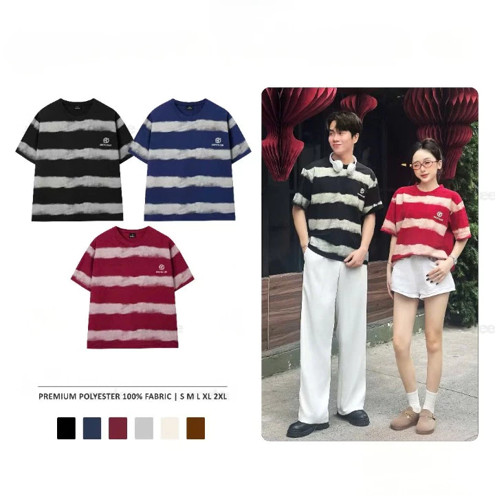 Áo thun nữ tay lỡ unisex IN LOANG, Áo phông nam nữ unisex form rộng phong cách