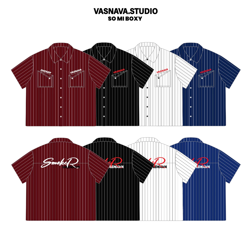Sơ Mi Boxy Vasnava Smoker - Thêu 2 mặt túi hộp chéo tay ngắn Oversize Local Brand Streetwear Hot Trend