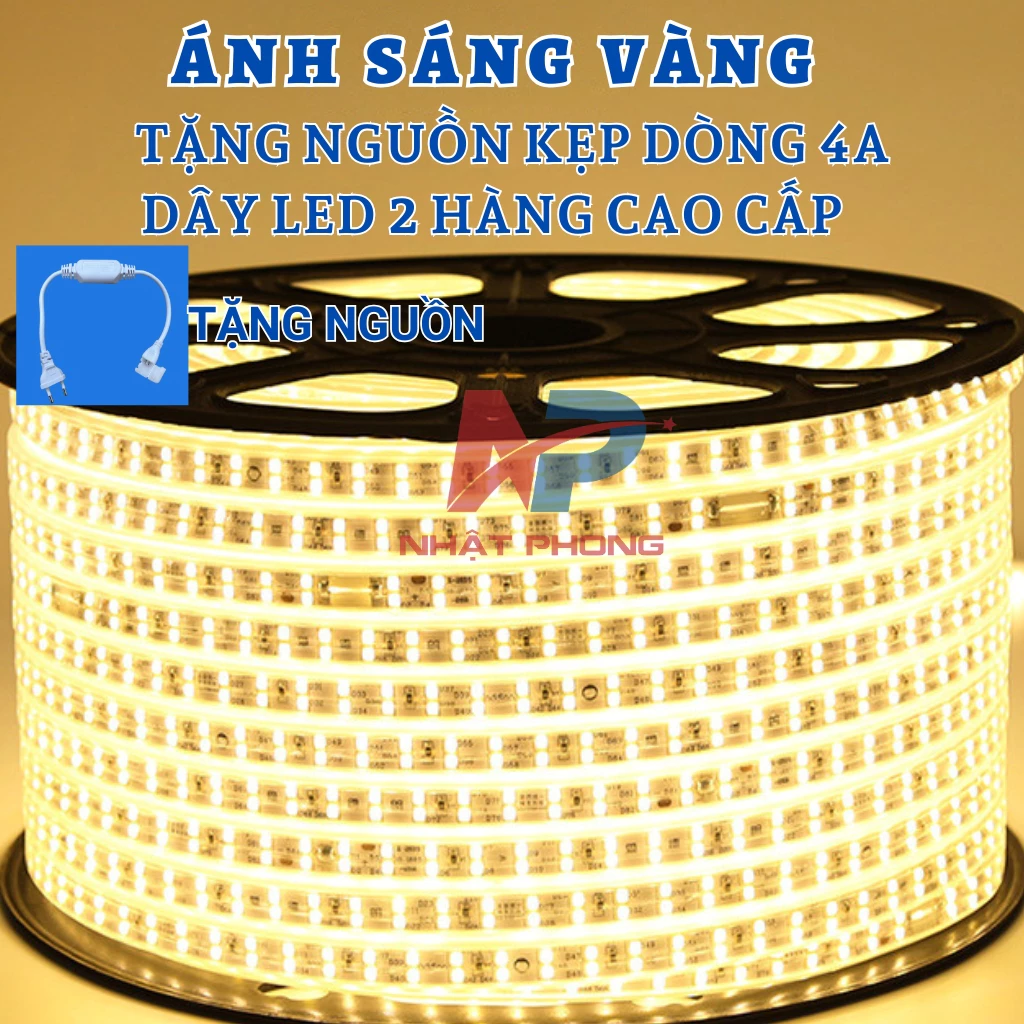 Dây Đèn LED Trang Trí  2 hàng led SMD2835 Ánh Sáng Vàng Ấm sử dụng công trình Chất Lượng Cao, Giá Siêu Tốt, Đặt Ngay!