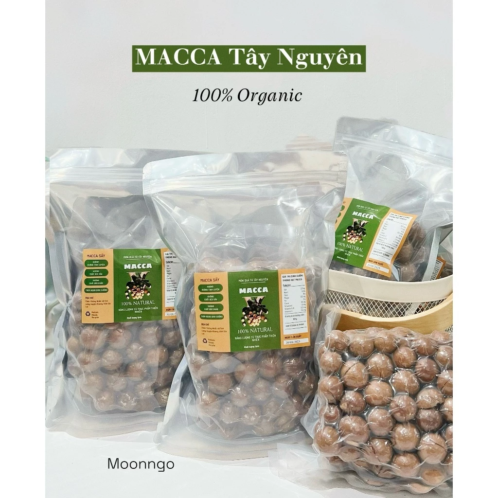 Hạt Macca Sấy Nứt Vỏ Vườn Nhà Tự Trồng (Túi 1kg)