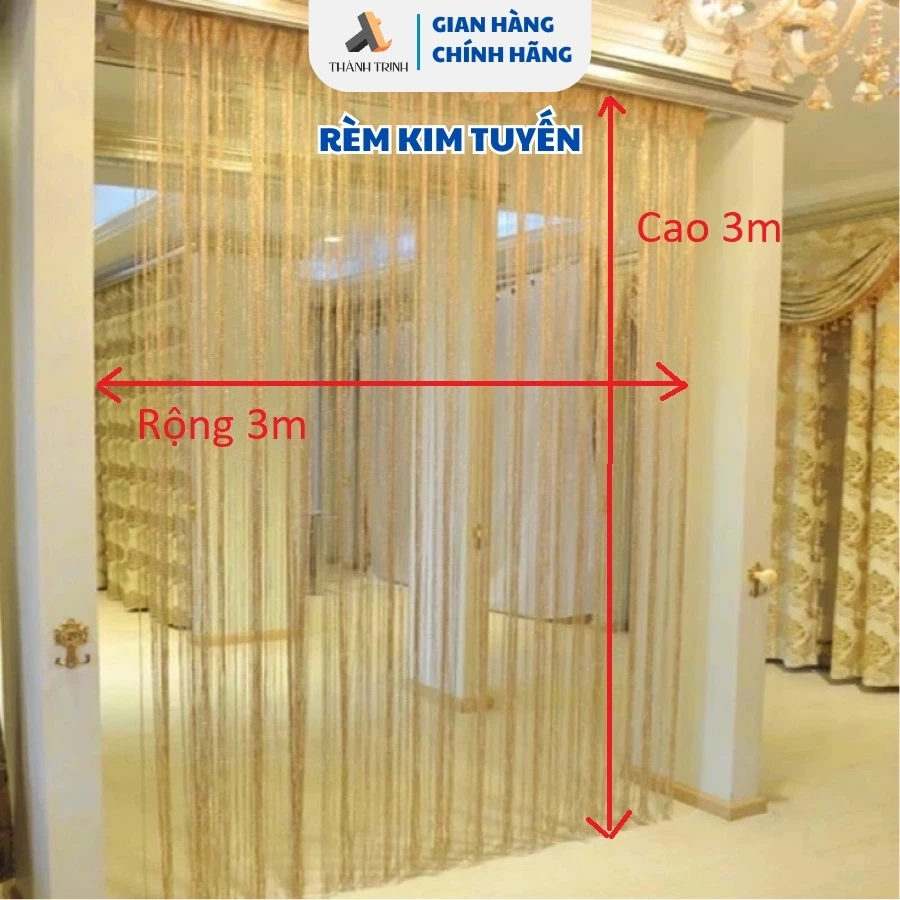 Rèm spa, rèm sợi kim tuyến 3m x 3m decor, lấp lánh, trang trí - THÀNH TRINH