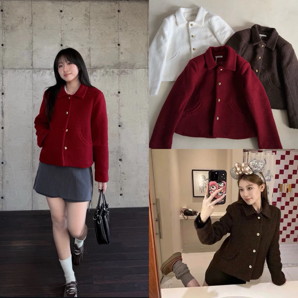 Áo Dạ Tweed Cổ Bẻ 866 Form Chuẩn Quảng Châu loại 1 (Giao Hoả Tốc Đà Nẵng)