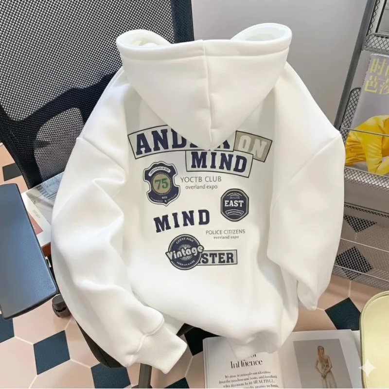 Áo Hoodie Unisex In Chữ Vintage, Áo Hoodie Form Rộng Phong Cách Hàn Quốc