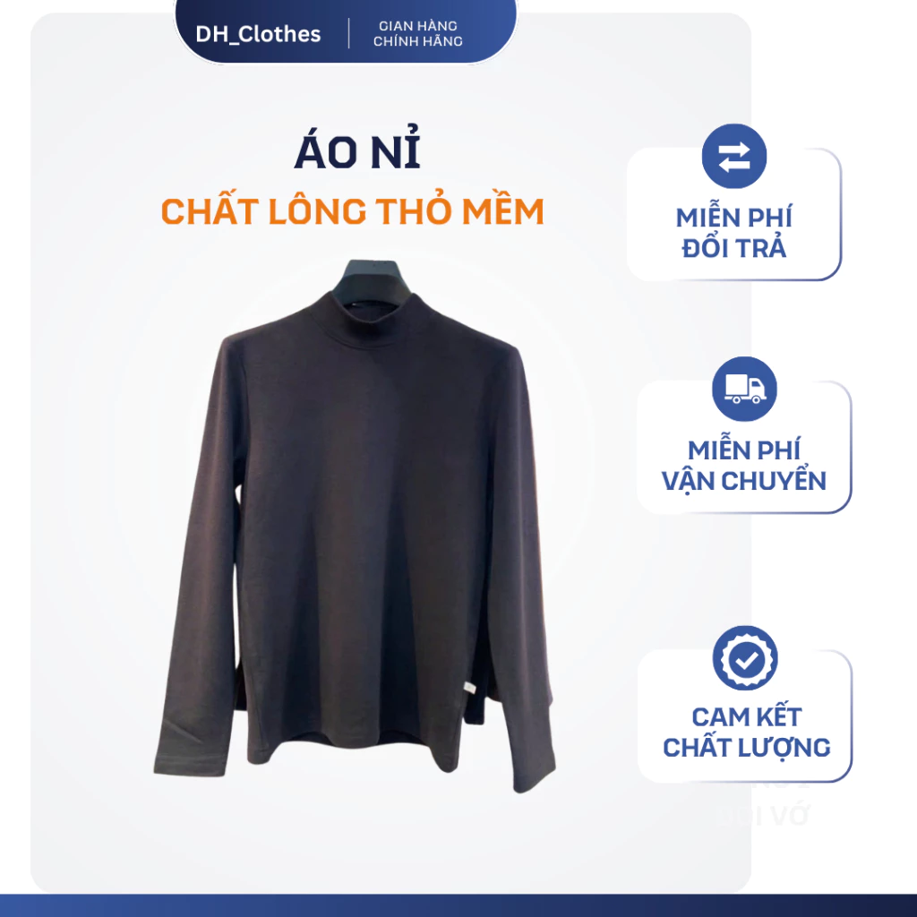 Áo Nỉ Giữ Ấm Nam Dh_clothes GN1 | Dài Tay Khóa Kéo, Chất Lông Mềm, Mặc Mùa Đông