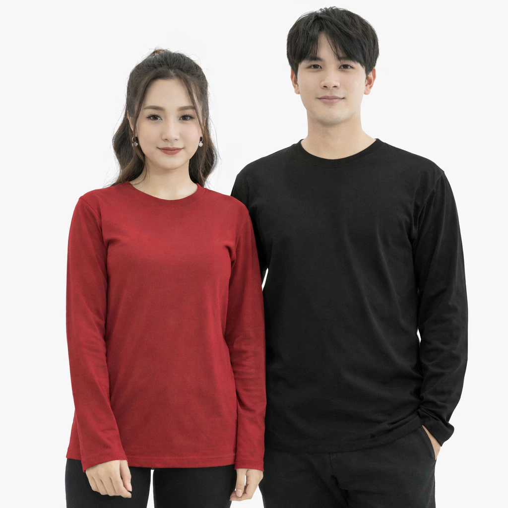 Áo Thun Dài Tay Thoitrang24h Form Xuông Cho cả Nam và Nữ Vải Dày Mịn Dễ Mặc Không Xù Lông