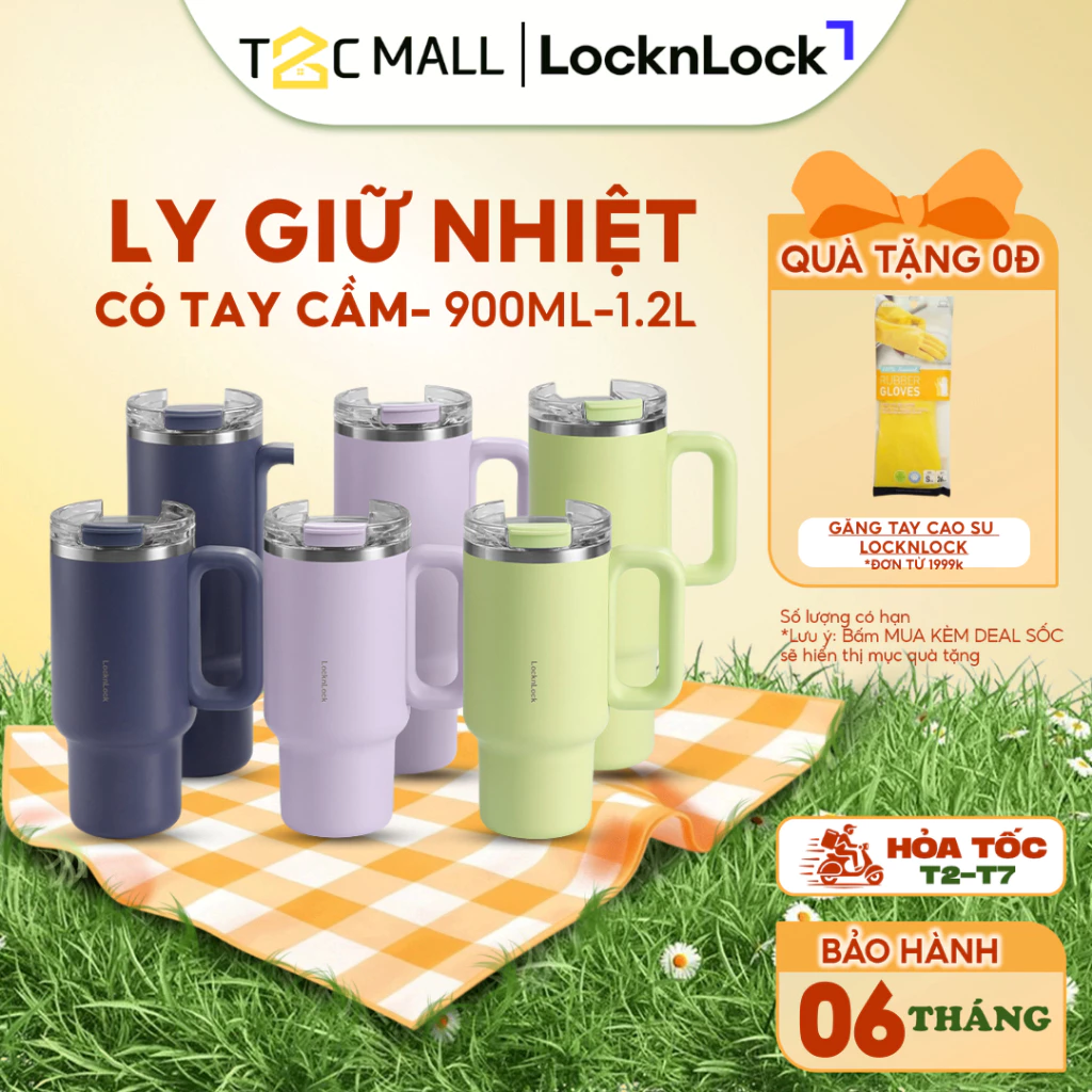Ly giữ nhiệt LocknLock Balance grip tumbler LHC4397 900ml / LHC4398 1.2L có quai -T2CMALL