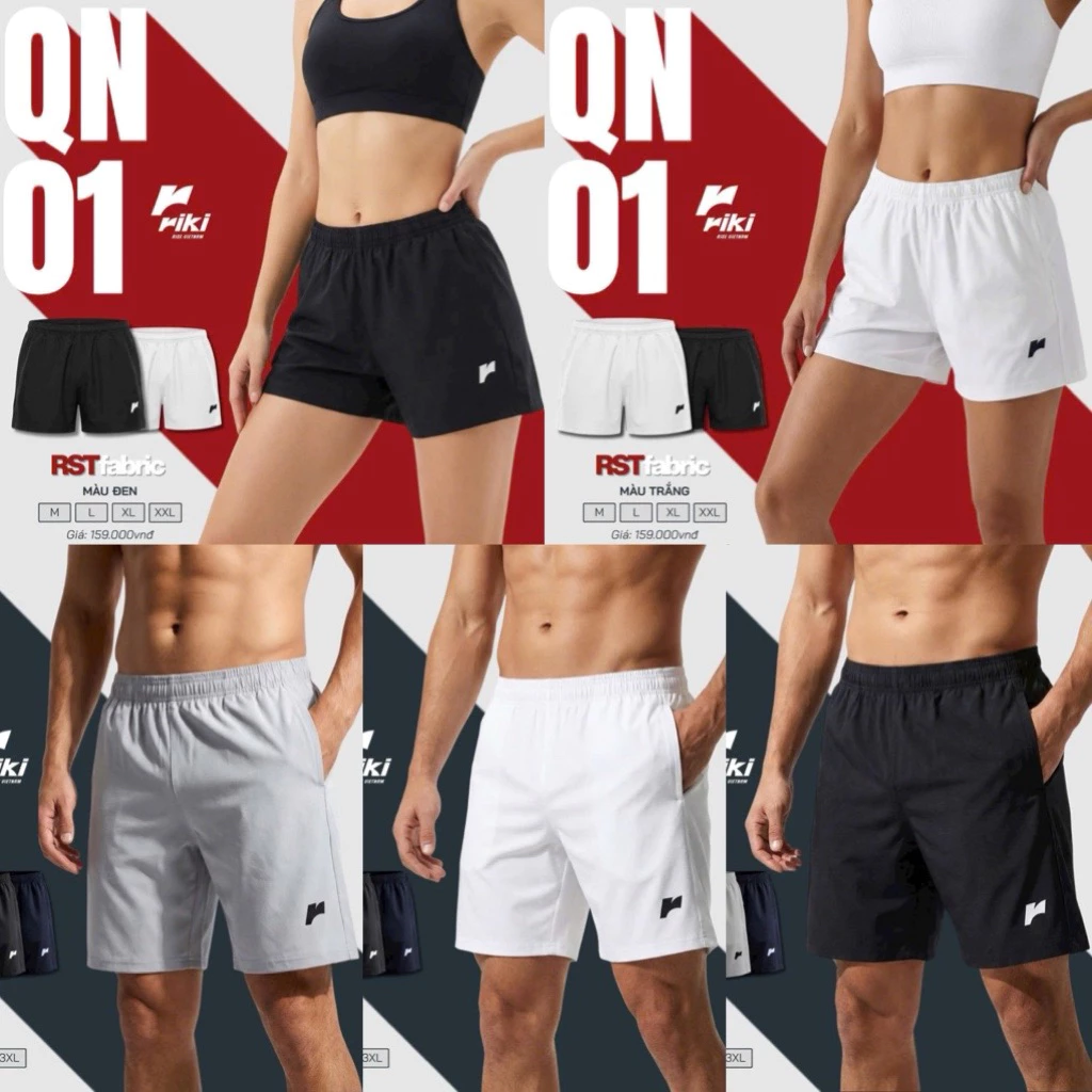 Quần short riki nam lên dáng cực chuẩn,chất vải xịn xò co dãn 4 chiều thấm hút tốt chơi cầu lông, pickleball, chạy bộ
