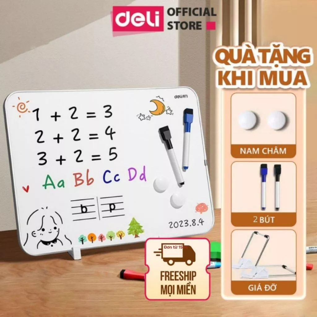 Bảng Từ Trắng DELI Cỡ Nhỏ Dùng Cho Ghi Chú  Bảng Mica Từ Tính Bảng Fooc Trắng Dành Cho Bé